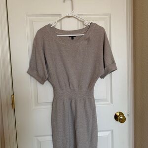 Shimmering Gray Short Sleeve Dress